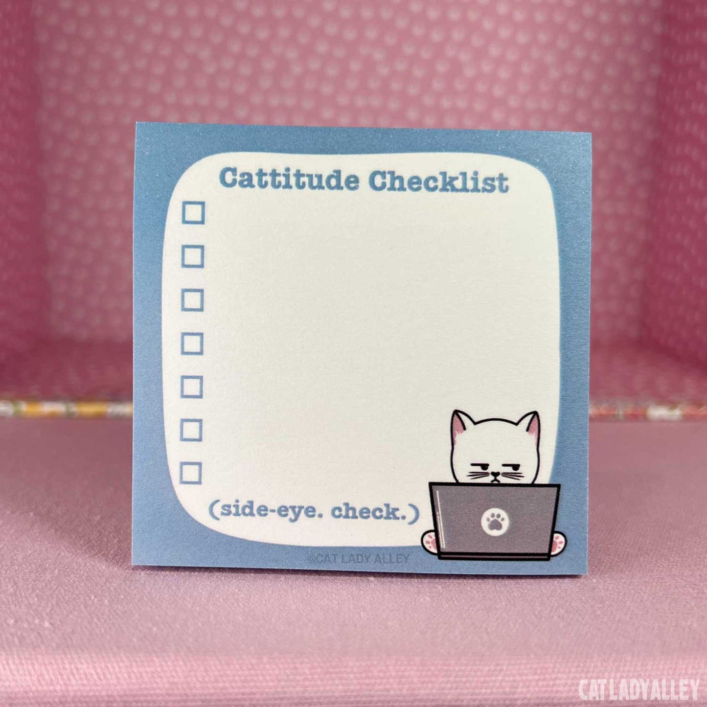 cattitude checklist cat sticky note