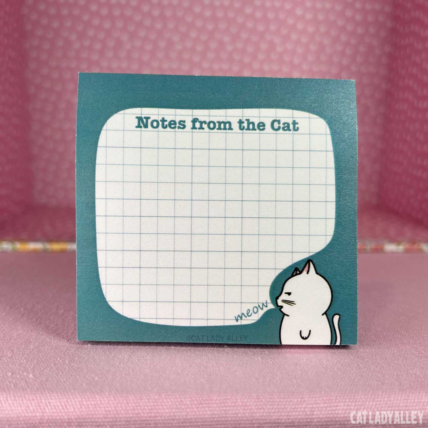 green notes from the cat sticky note