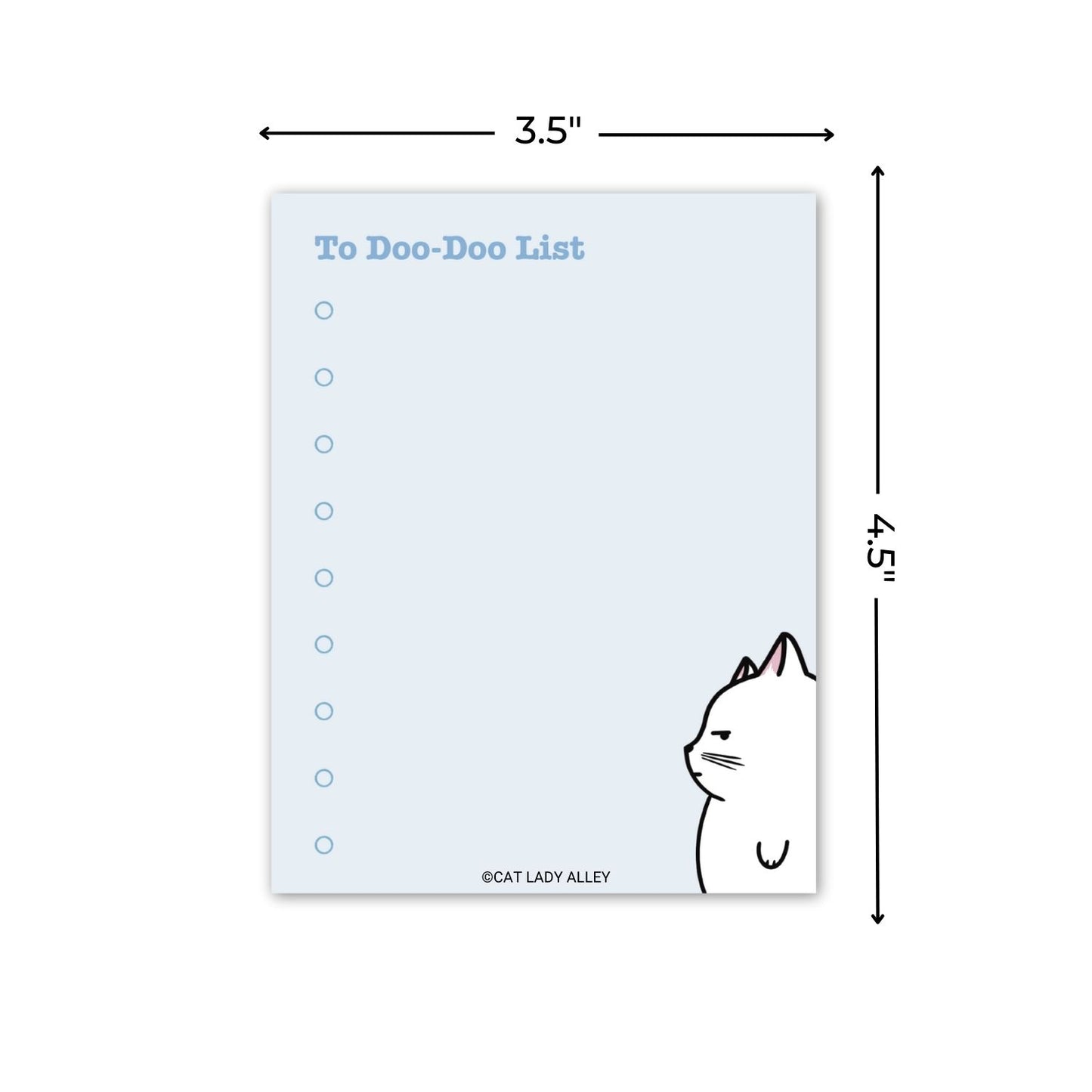 To Do List Mini Cat Notepad blue