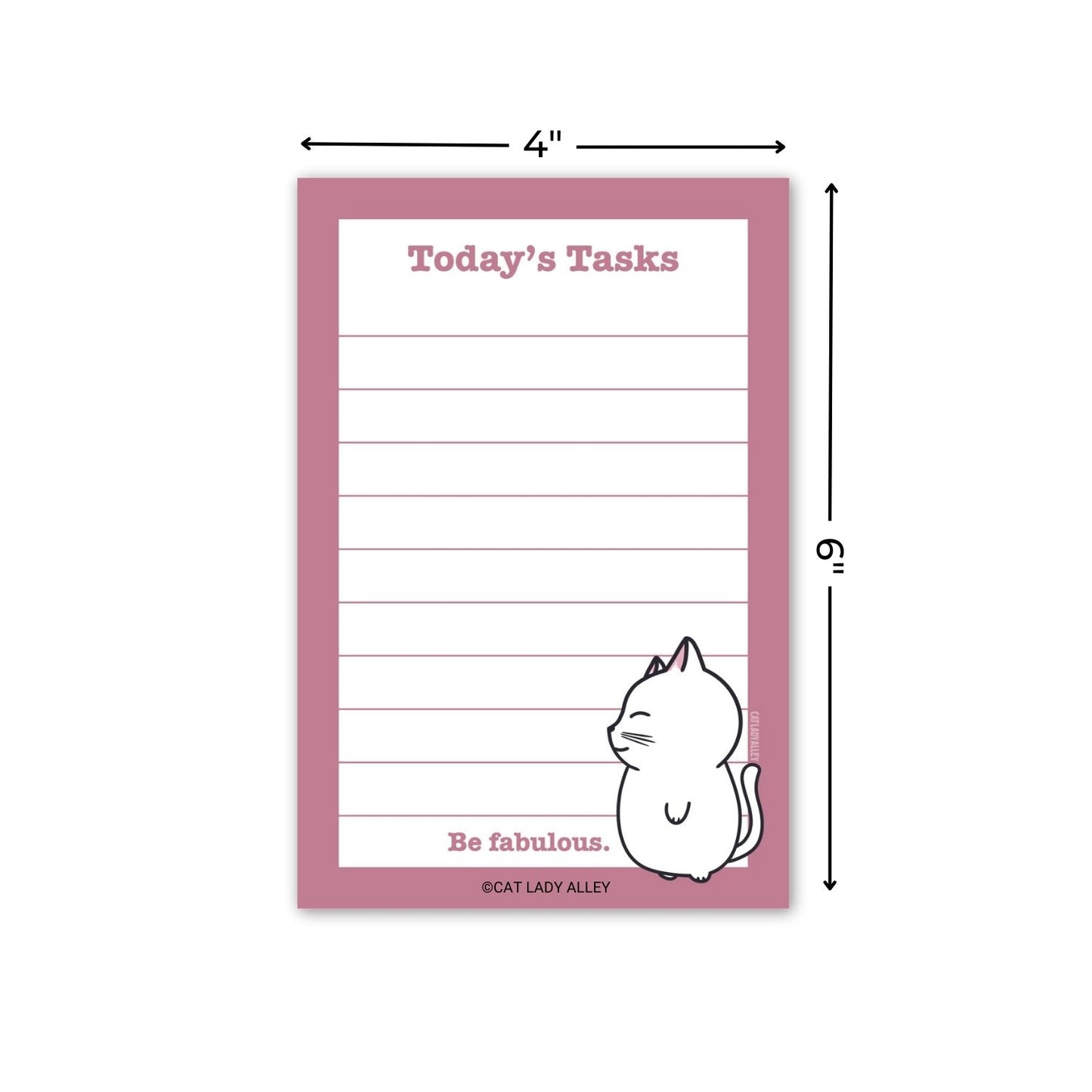 today's tasks cat notepad 4x6