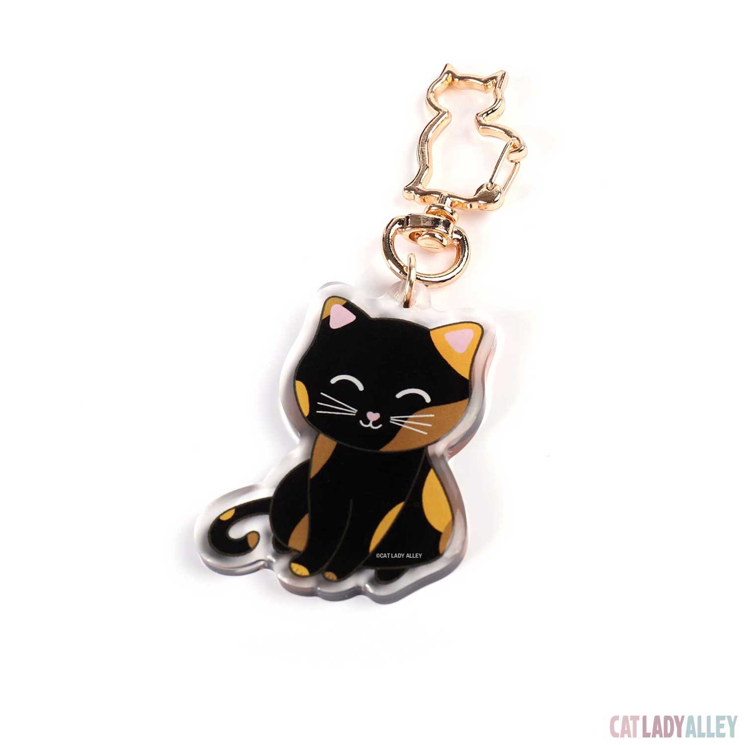 tortoiseshell cat acrylic keychain