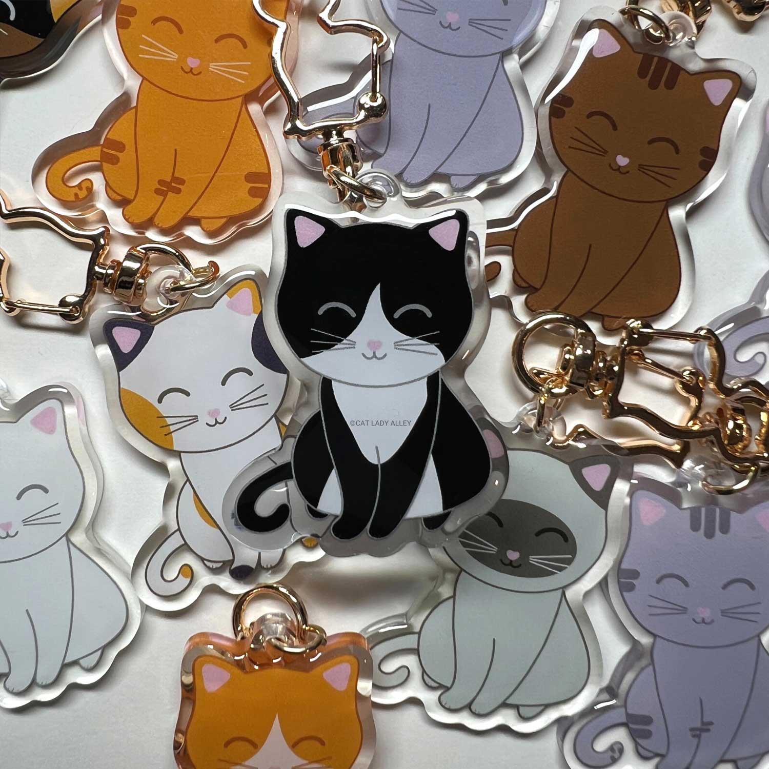 Tuxedo Cat Keychain